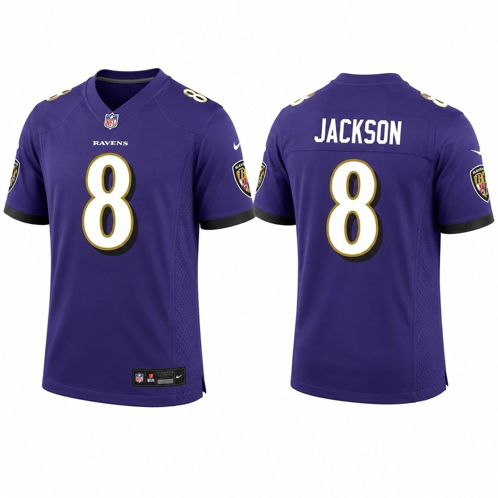 NEW Nike Lamar Jackson #8 Baltimore Ravens Jersey Youth XL 18/20 Purple NFL
